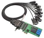 Moxa Technologies CP-118EL 8-port RS-232/422/485 Serial board adapter, PCI-E X1 (PCI Express), 921.6 Kbps, w/octopus cable DB9M, retail (мультипортовая плата)