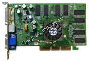 VGA card PNY/Nvidia GeForce FX 5200 128MB DDR, TV out/Dual VGA, AGP, p/n: VCGFX52APB, OEM ()