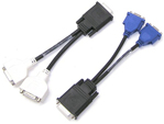Dell/Molex DMS-59 pin VGA Y-Splitter cable, 1xDMS 59-pin (M)/2xDVI (F) connectors, p/n: J9256, H9361, OEM (видео разветвитель)