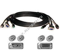 Belkin OmniView Pro 10' KVM cable kit (2xPS/2(M) + HD15M-HD15F), p/n: F3X1105-10, OEM ()