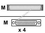 DIGI International 4-port DB25 I/O cable , for the digi acceleport PCI boards, p/n: 60000194E, OEM (  "")