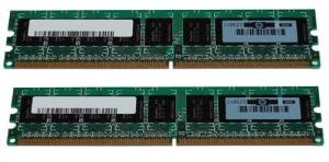Hewlett-Packard (HP) 2GB (2x1GB) DDR2 RAM DIMMs Memory Kit, PC2-4200 (533MHz), ECC, 240-pin, p/n: 384376-051, 398448-001, OEM (комплект модулей памяти)