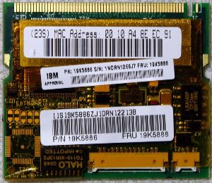 Xircom/IBM T21/A30/X20 10/100 Ethernet + mini-PCI 56K Modem Card, p/n: 19K5886, FRU p/n: 19K5888, OEM (/ )