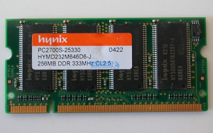 Hynix SODIMM HYMD232M646D6-J, 256MB, DDR PC2700S-25330 (333MHz) CL2.5, OEM ( )