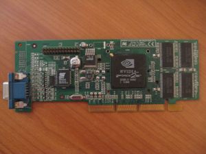 Dell/nVIDIA GeForce2 MX AGP VGA video card, 32MB, p/n: 15UMJ, 180-P0039-0100-C, OEM ()