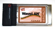       Lucent Technologies Bronze 802.11b Wireless Wi-Fi PCMCIA Card, model: PC24E-T-FC, p/n: 011498/A, encryption: NO WEP. -$39.