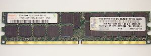 IBM/Elpida EBE21RD4AGFB-4A-E DDR2 SDRAM DIMM 2GB Memory Module, PC2-3200R (400MHz), ECC REG (registered), p/n: 38L5916, FRU: 39M5811, OEM ( )