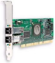      Qlogic QLA2342 Dual Fibre Channel LC Multi-mode Optic card/host adapter (HBA), 2GB, 64-bit 133MHz PCI-X, OEM. -$749.