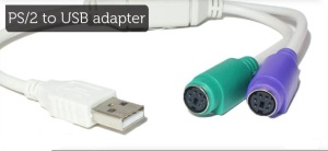 Micro Innovations USB to 2xPS/2 Adapter keyboard/mouse cable 6-pin mini-DIN (PS/2 style) Female, 4-pin USB TypeA Male, OEM ()
