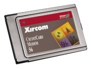    - PCMCIA card modem Xircom Credit Card Modem 56, CM-56, no cord. -$9.95.