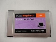      3Com Megahertz 3CCFE574BT 10/100 LAN PC card (network ethernet adapter), PCMCIA, p/n: 16-0229-000, no cord. -$9.95.