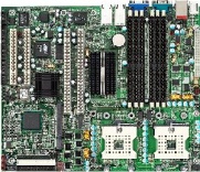    Motherboard Tyan S2735-8M, 2xCPU Intel Pentium 4 Xeon s604, i7501, 6xDDR ECC RAM slots up 12GB, SATA, 8MB VGA, 2xPCI-X, 2xPCI, 3xGigabit LAN Intel, 2xUSB. -$349.
