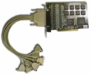      Quatech ESC-100D 8-port RS-232 DB25 Serial Adapter Interface Card, 16750 UARTs with 64-byte FIFOs standard, PCI. -$399.