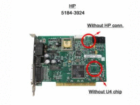    - Hewlett-Packard (HP) Chameleon Gameport internal Data/Fax Modem V.90/Audio card PCI, p/n: 5184-3924. -4722 .