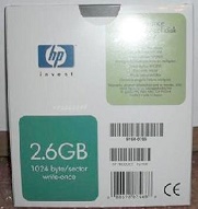     Hewlett-Packard (HP) MO Disk 2.6GB Write-Once, 5.25", p/n: 92290F. -4001 .