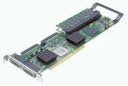   LSI Logic MegaRAID 320-4X Quad SCSI Ultra320 (U320) RAID controller, 4 channel, 128MB DDR Cache Memory/w BBU, 64-Bit 66Mhz/133Mhz PCI-X, RAID levels: 0,1,5,10,50, Series 531. -31920 .