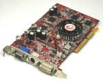 ATI Radeon 9600 XT C3D 6046 128MB DDR SDRAM AGP Video Graphics Card, DVI/VGA/TV-out, p/n: 109-A034GN-20A, OEM (видеоадаптер)