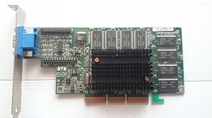 Matrox MGI G400 (G4+) M4A16DG AGP Video Card, 16MB RAM, p/n: 846-0201 REV.: A, MT01930 REV 204, OEM (видеоадаптер)