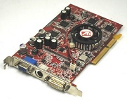     ATI Radeon 9600 XT C3D 6046 128MB DDR SDRAM AGP Video Graphics Card, DVI/VGA/TV-out, p/n: 109-A034GN-20A. -9529 .