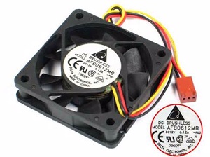 Delta AFB0612MB DC 12V 0.12A 60x60x15mm Brushless Cooling Fan, 3-wires, OEM ( )