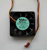      Nidec Beta SL D06R-12TH A DC 12V 0.16A 60x60x15mm Cooling Fan, 3-wires. -1356 .