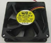      Japan Servo DC Pixie 25 III PUDC12H4P 12V 0.32A 80x80x20mm Brushless Cooling Fan, 3-wires. -1356 .