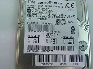 HDD IBM DTNA-22160 2160MB, 4000 rpm, ATA/IDE, 96KB Cache Buffer, 2.5", p/n: 73H7673, OEM (  )